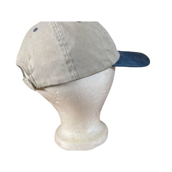 Vtg Florida Keys Denim Tan Cap Hat Distinctive Headwear Cotton Twill Adjust GUC - Picture 6 of 12
